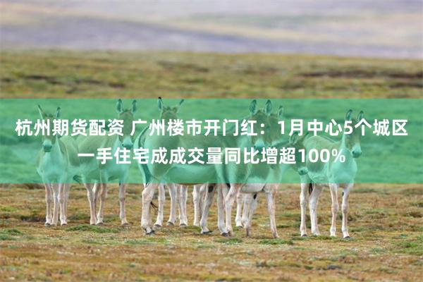 杭州期货配资 广州楼市开门红：1月中心5个城区一手住宅成成交量同比增超100%