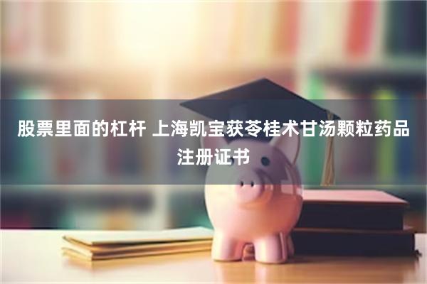 股票里面的杠杆 上海凯宝获苓桂术甘汤颗粒药品注册证书