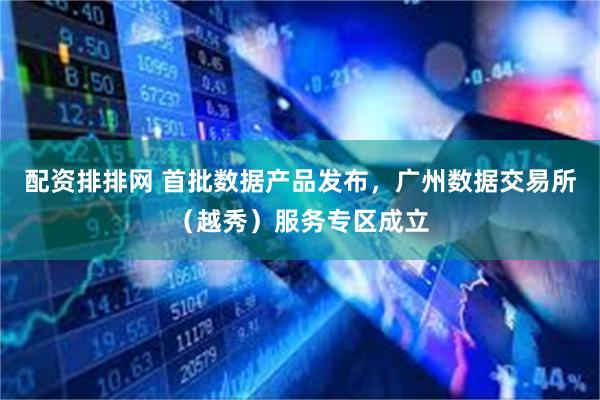配资排排网 首批数据产品发布，广州数据交易所（越秀）服务专区成立