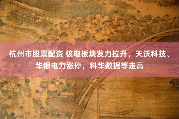 杭州市股票配资 核电板块发力拉升，天沃科技、华银电力涨停，科华数据等走高