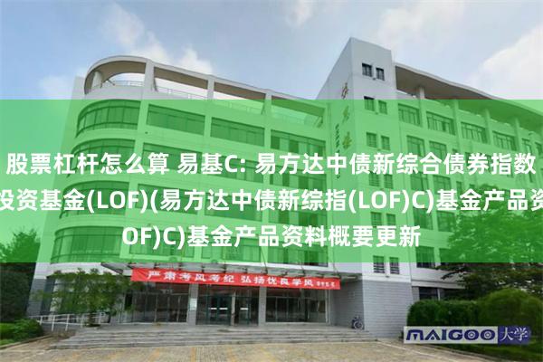 股票杠杆怎么算 易基C: 易方达中债新综合债券指数发起式证券投资基金(LOF)(易方达中债新综指(LOF)C)基金产品资料概要更新