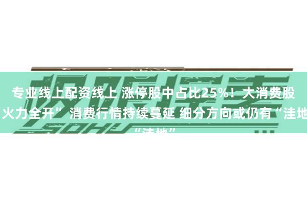 专业线上配资线上 涨停股中占比25%！大消费股“火力全开” 消费行情持续蔓延 细分方向或仍有“洼地”