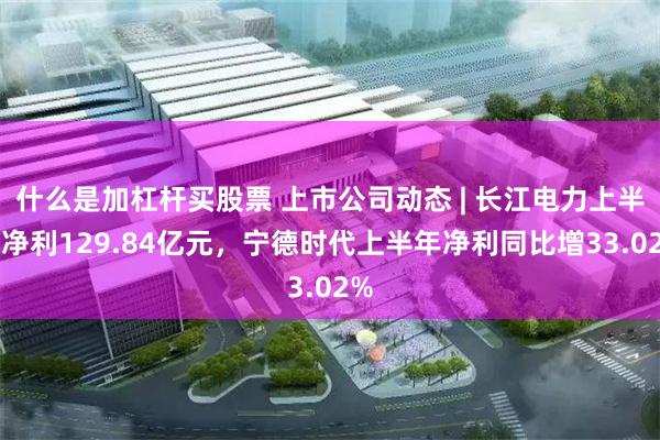 什么是加杠杆买股票 上市公司动态 | 长江电力上半年净利129.84亿元，宁德时代上半年净利同比增33.02%